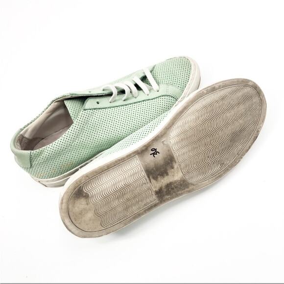 Woman By Common Projects Achilles Low Perforated Mint Green Nubuck Sneakers 7.5 - Picture 7 of 8